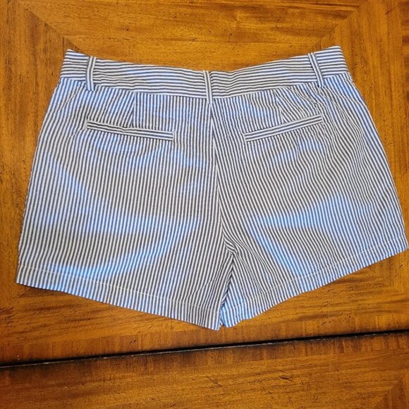 Cynthia Rowley Blue & White Seersucker Shorts - Picture 5 of 9